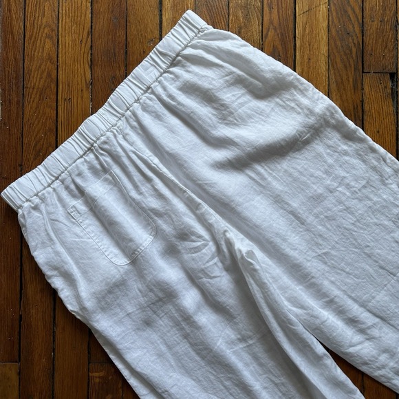 Quince Linen Pants Women XL White European 3 Pocket Elastic Waist Lightweight - Picture 9 of 10